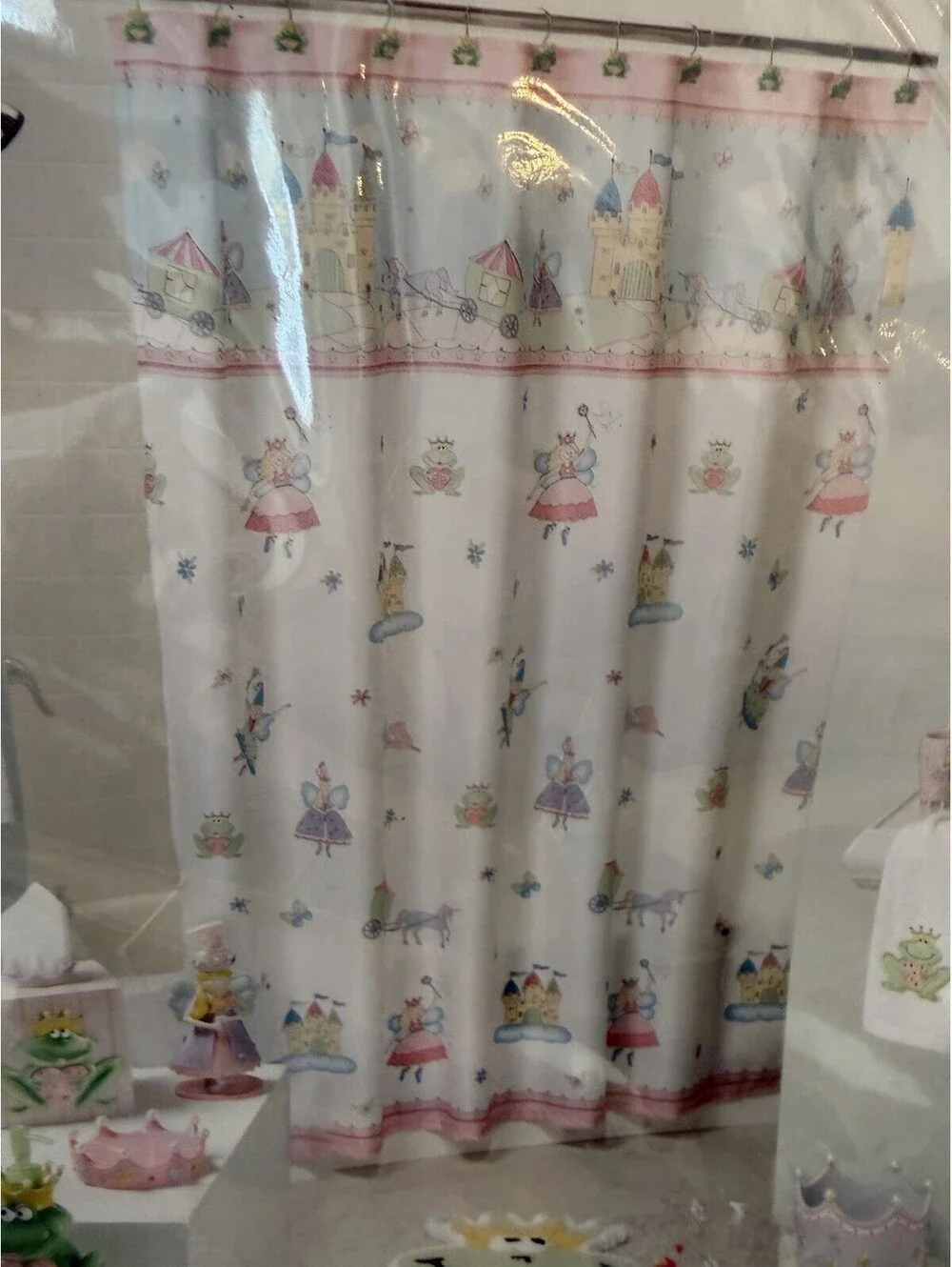 New Princess & Castle Theme Shower Curtain 70x70 New